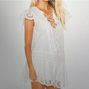White Eyelet Mini-Dress by Free People